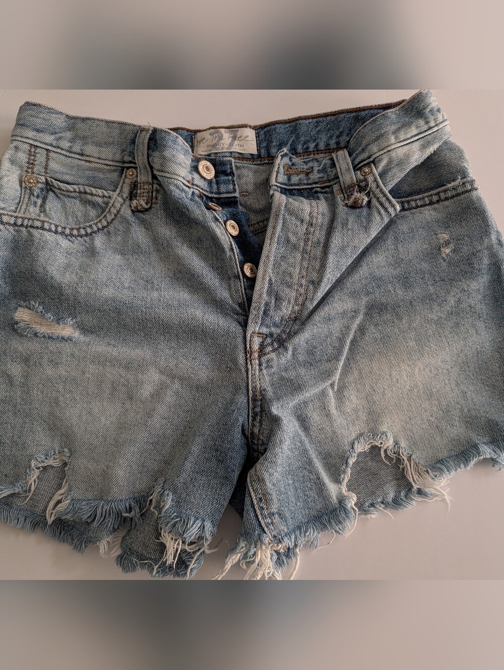 We The Free Cut Off Distressed Denim Shorts Size 26